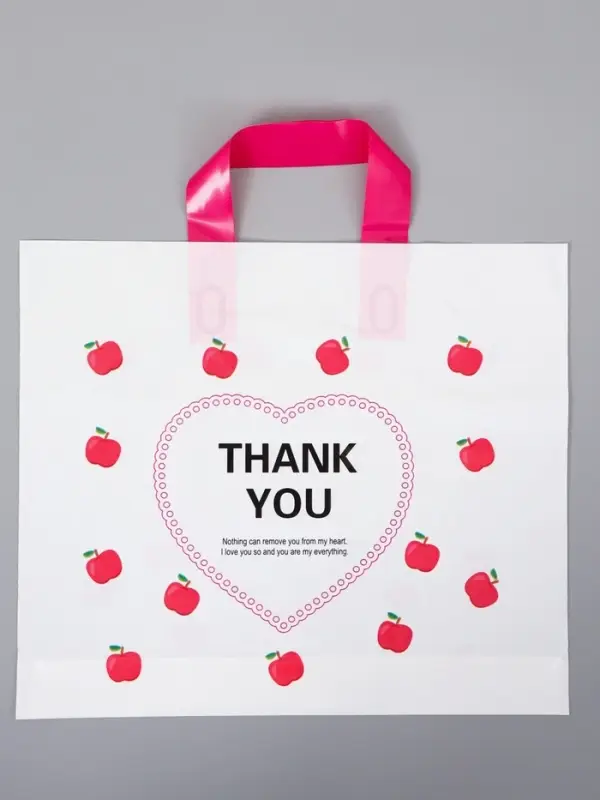 Пакет с петлевой ручкой "Сердце" 35 х 30 х 8, см, 60 мкм