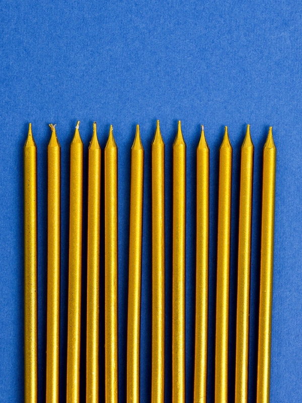 Свечи для торта Свечи для торта "Ройс", 12 шт, золотой металлик