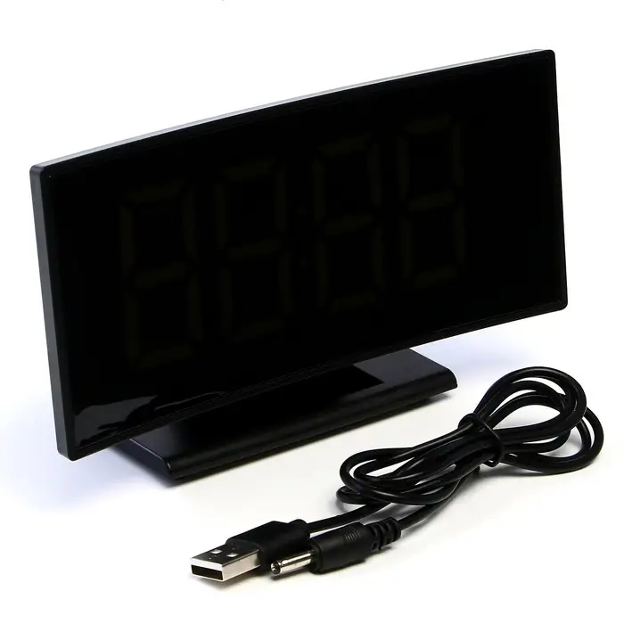 Часы - будильник электронные настольные: термометр, календарь, 17&times;9.5 см, 3хААА, USB