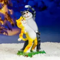 Садовая фигура из полистоуна &laquo;Кошки&raquo;, 18&times;12&times;32 см