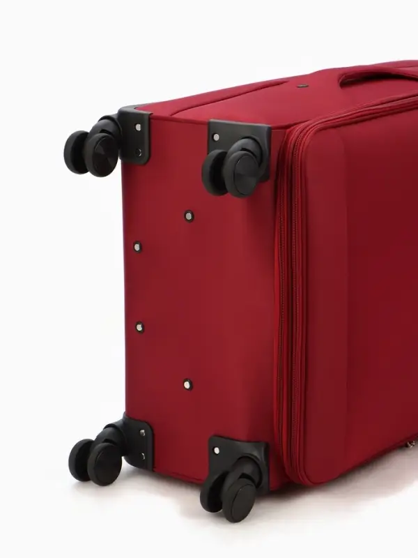 Чемодан на колёсах TEXTURA, кодовый замок, с увеличением, 42&times;26&times;68 см, 24", красный