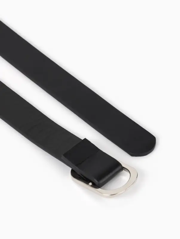 Ремень женский, затяжка, 2.5&times;110 см, без винта, серебристая пряжка, чёрный