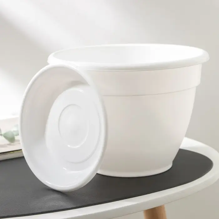 Горшок для цветов с поддоном «Антик», 3,6 л, d=22 см, цвет белый Горшок для цветов с поддоном «Антик», 3,6 л, d=22 см, цвет белый