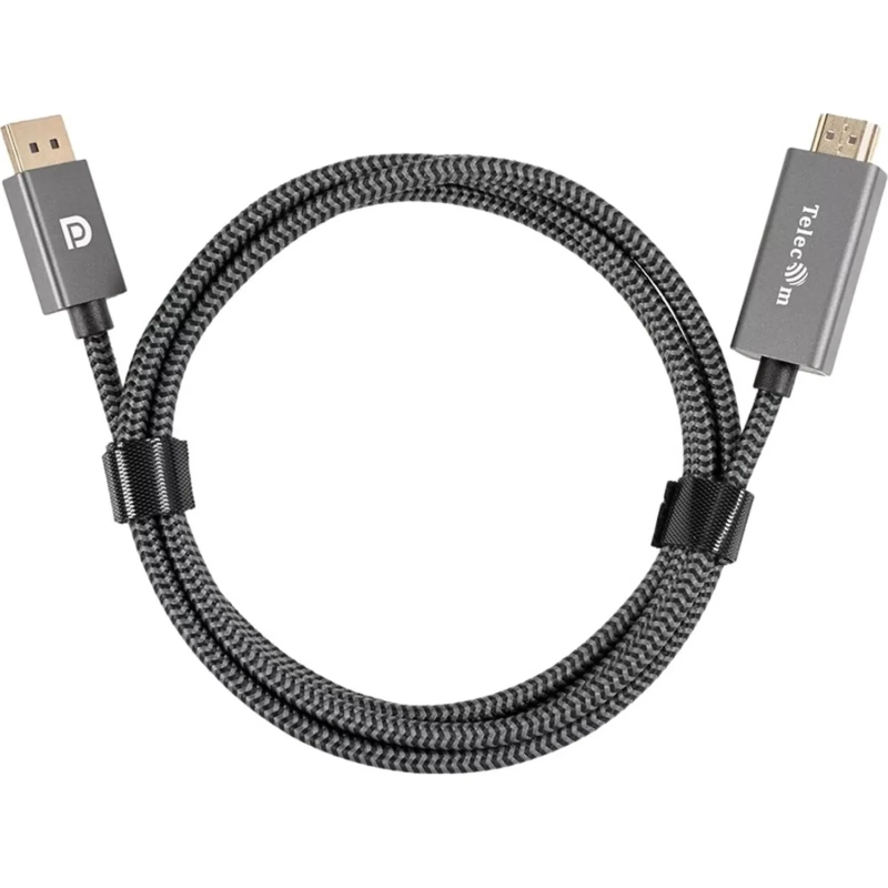 Кабель Telecom (TA561M-1.8M) DisplayPort M-> HDMI M 4K@60Hz 1.8m оплетка