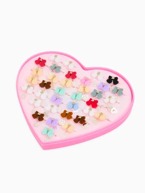 Кольцо «Выбражулька» бант с подвеской, МИКС, безразмерное (фас. 36 шт.) Кольцо «Выбражулька» бант с подвеской, МИКС, безразмерное (фас. 36 шт.)