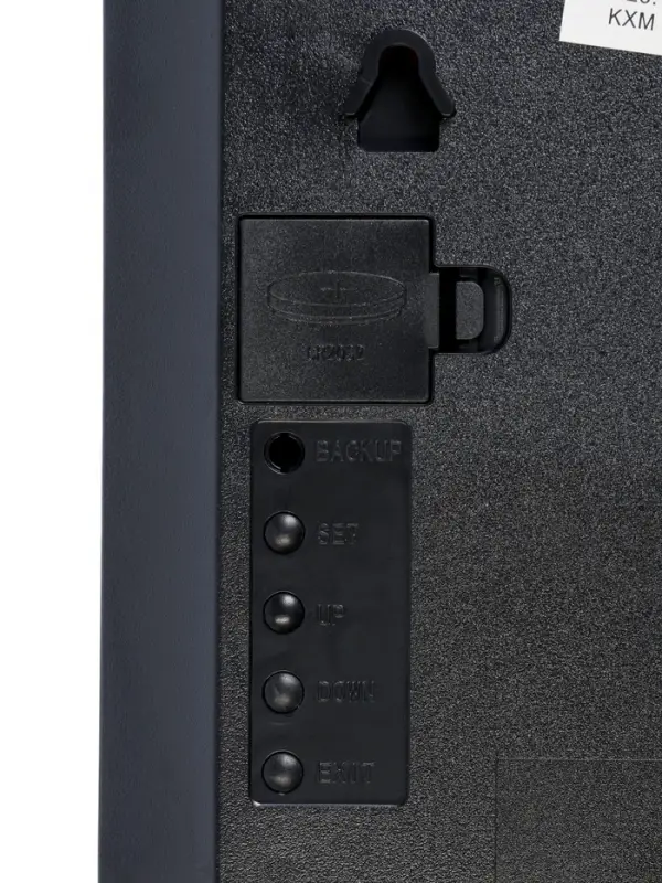 Часы электронные настенные, будильник, календарь, термометр, 20&times;3&times;33 см, синяя индикация, черные