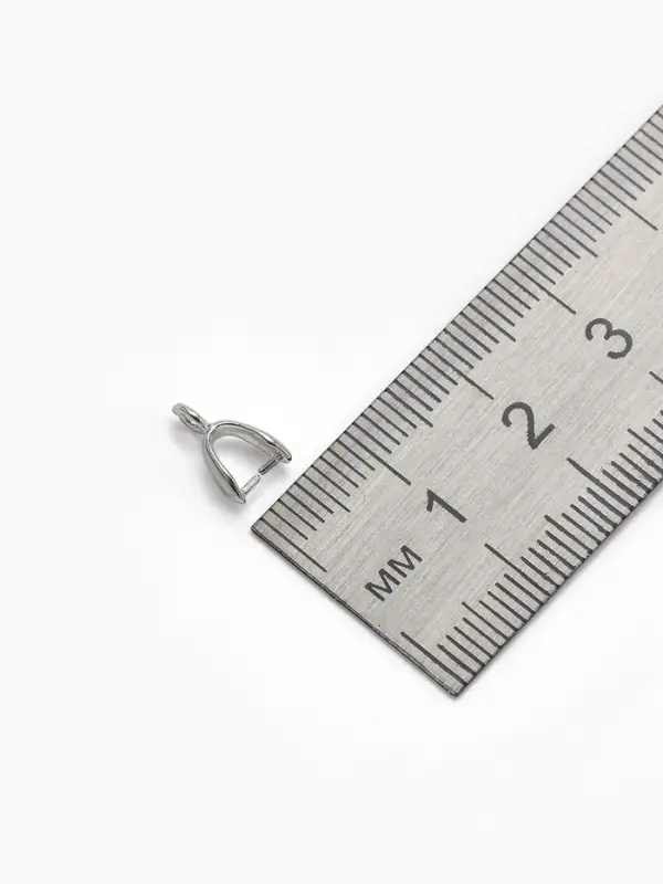 Держатель для кулона, 11&times;7 мм (набор 5 шт.), цвет серебро