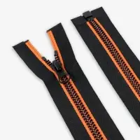 Молния &laquo;Трактор&raquo;, №5, разъёмная, замок автомат, 60 см, чёрная, оранжевая