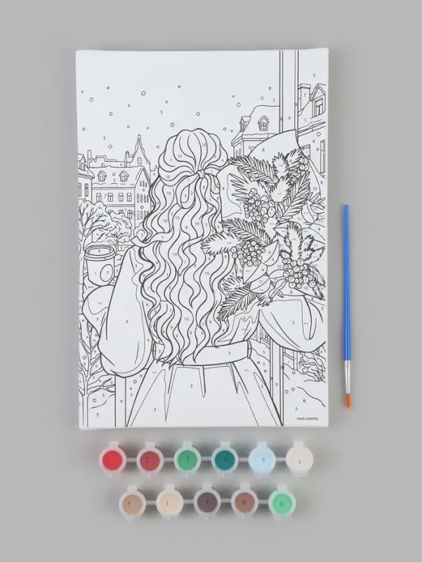 Картина по номерам &laquo;Девушка с букетом&raquo;, 20&times;30 см