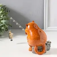 Фигурка полистоун лак &laquo;Рыжий кот на рыбалке&raquo;, 12.5&times;10&times;18 см