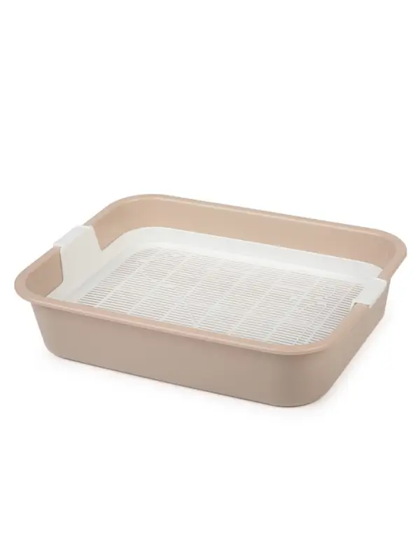 Туалет "Мур-мяу" для кошек, с сеткой, 33 х 25 х 7 см, беж