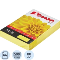 Бумага цветная Комус Color (лимон интенсив), 80г, А4, 500 л.