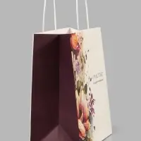 Пакет подарочный крафт &laquo;Счастье в каждом мгновении&raquo;, 22&times;25&times;12 см
