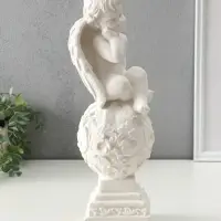 Фигура гипс &laquo;Ангел на шаре&raquo;, 37&times;12&times;14 см