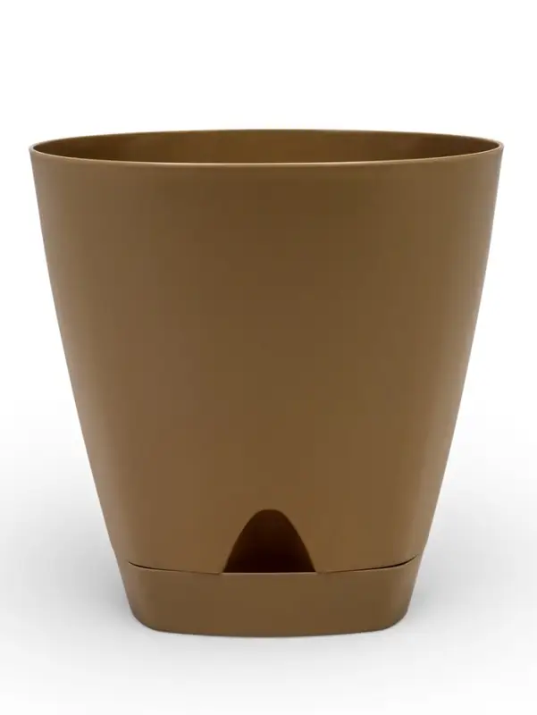 Горшок для цветов с прикорневым поливом Amsterdam, 8 л, цвет молочный шоколад