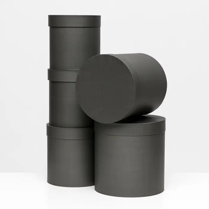 Набор круглых коробок 5 в 1 &laquo;Краски&raquo;, чёрный однотонный, 25&times;25&times;25 - 19&times;19&times;19 см