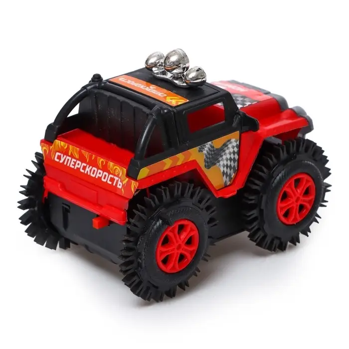 Джип-перевёртыш &laquo;Внедорожник&raquo;, работает от батареек, цвет красный