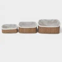 Корзины для хранения Naturel, прямоугольные, 3 шт.: от 22&times;12&times;8 см до 30&times;20&times;12 см