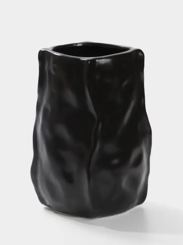 Ваза для цветов &laquo;Габино&raquo;, 18.5&times;12 см, керамика, чёрная