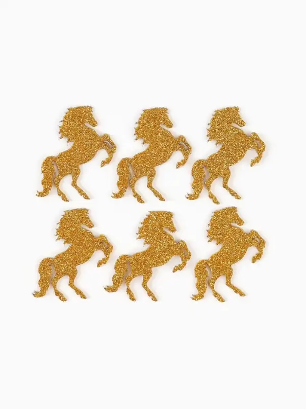 Декор Декор "Лошадки" на клеевой основе, цвет золотой, набор 6 шт.