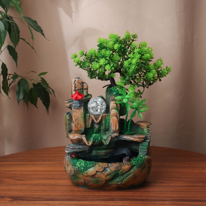 Фонтан Фонтан "Яркие цветы под деревом" 27х16 см (с подсветкой)