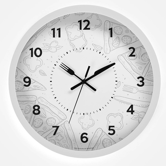 Часы настенные, серия: Кухня, Часы настенные, серия: Кухня, "Пицца", плавный ход, d-30.5 см