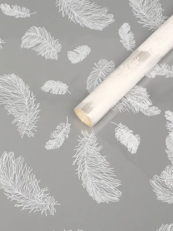 Пленка для цветов "Перышки", белая, 0,6 х 9.3&plusmn;5% м, 40 мкм, 200 гр