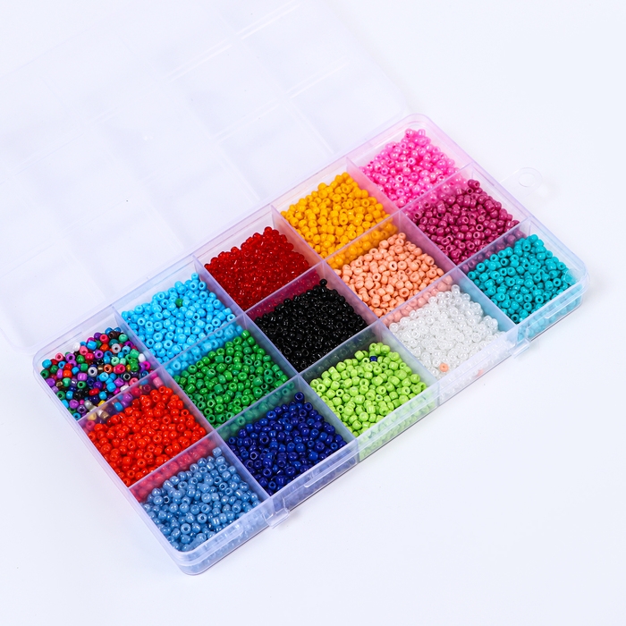 Набор для создания украшений, 15 цветов, размер 1 штуки: 3 мм., леска, ножницы Набор для создания украшений, 15 цветов, размер 1 штуки: 3 мм., леска, ножницы