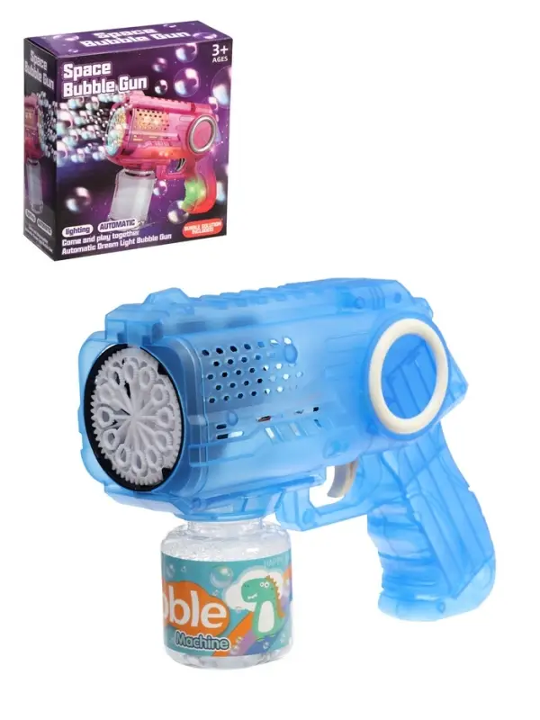 Генератор мыльных пузырей &laquo;Космический Бластер&raquo;, световые эффекты, цвет синий