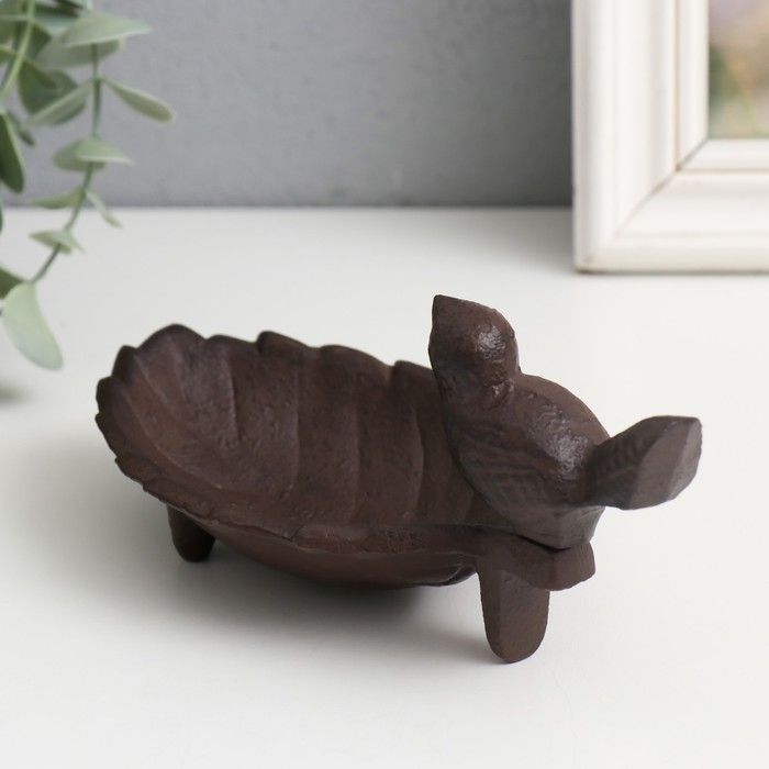 Сувенир чугун подставка Сувенир чугун подставка "Птица на листе" 18х9х8 см