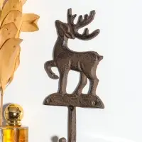 Крючок настенный &laquo;Олень - Серебряное копытце&raquo;, ключница декоративная, чугун, 9.6&times;20.5&times;3.5 см