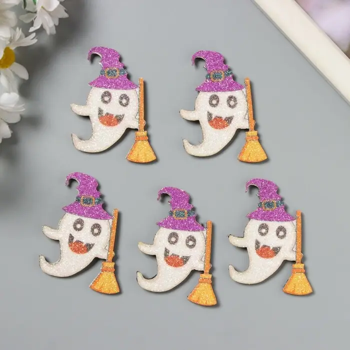 Декор для творчества войлок блеск "Призрак с метлой" 5х4,3 см