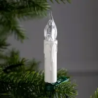 Гирлянда &laquo;Нить&raquo; 10 м с насадками &laquo;Свечи на прищепке&raquo;, IP20, тёмная нить, 50 LED, свечение тёплое белое, 220 В