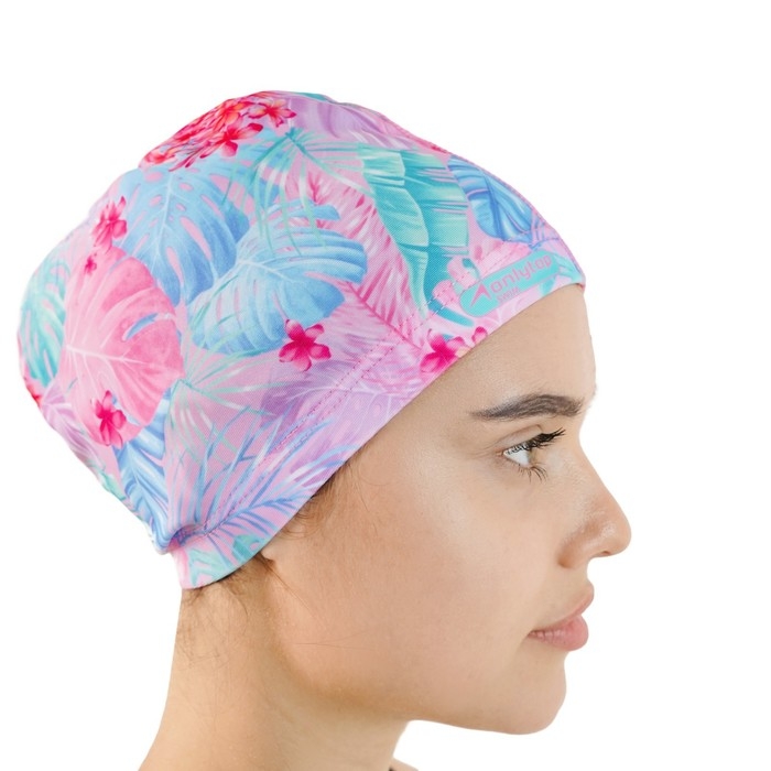Шапочка для плавания взрослая ONLYTOP «Тропики», тканевая, обхват 54-60 см Шапочка для плавания взрослая ONLYTOP «Тропики», тканевая, обхват 54-60 см