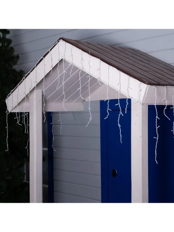 Гирлянда &laquo;Бахрома&raquo; 3&times;0.6 м, IP44, УМС, белая нить, 160 LED, свечение мульти, 220 В