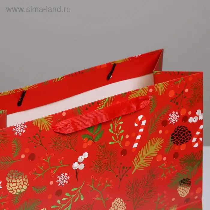 Пакет подарочный новогодний ламинированный «Время волшебства», ML 27 х 23 х 11.5 см