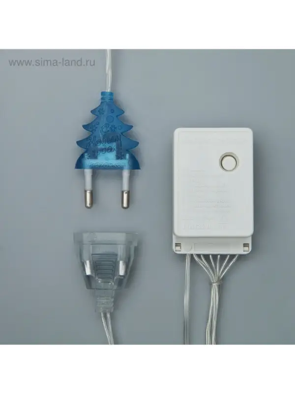 Гирлянда &laquo;Занавес&raquo; 2&times;1.5 м с насадками &laquo;Ёжики&raquo;, IP20, прозрачная нить, 360 LED, свечение синее, 8 режимов, 220 В