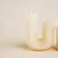 Свеча декоративная, 9.3&times;8&times;2 см, воск, бежевая