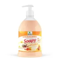 Крем-мыло жидкое "Soapy" Premium "молоко и мёд" увлажняющее с дозатором 1000 мл. Clean&Green CG8113