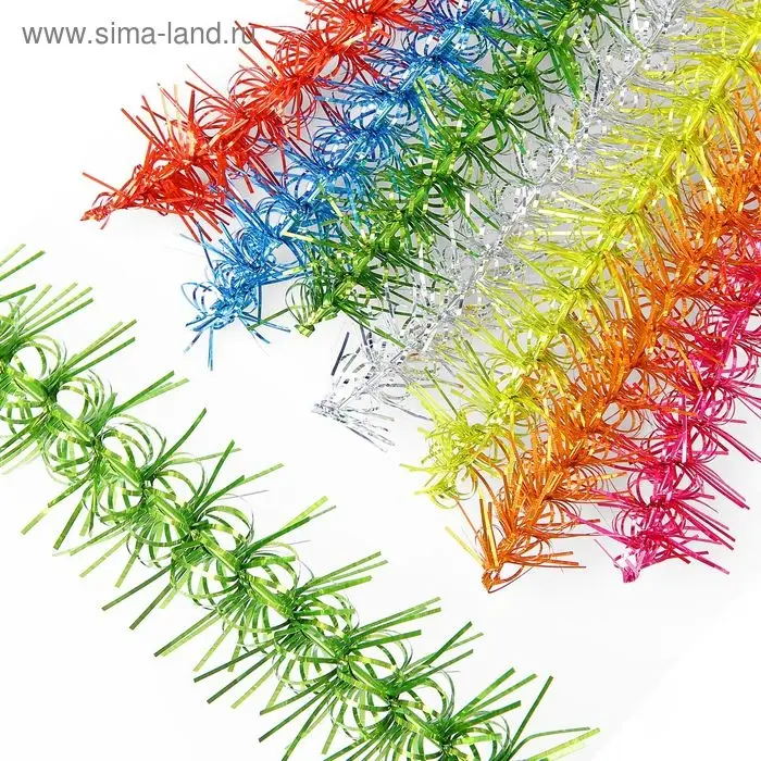 Мишура новогодняя «Пушок» d-5 см, L-200 см, МИКС