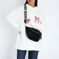 Сумка женская кросс-боди на молнии, 34&times;11&times;17 см, чёрная