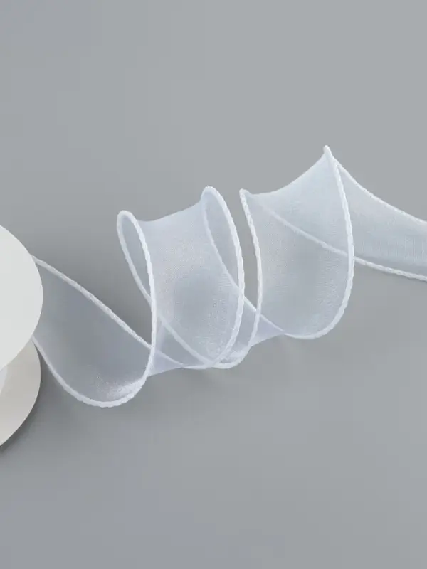 Лента капроновая &laquo;Волна&raquo;, с блеском, 40 мм, 10&plusmn;1 м, белая №29