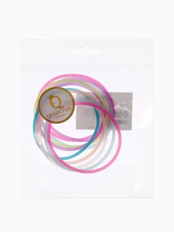 Силиконовый браслет &laquo;Светящийся&raquo;, тонкая линия, набор 10 шт. цвет МИКС, 5.5 см