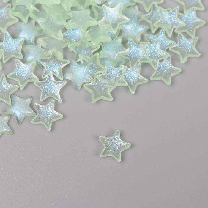 Декор для творчества акрил Декор для творчества акрил "Звёзды" зелёный светится в темноте набор 100 шт 0,9х0,9 см