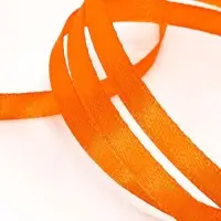 Лента атласная, 6 мм, 23&plusmn;1 м, ярко-оранжевая №25
