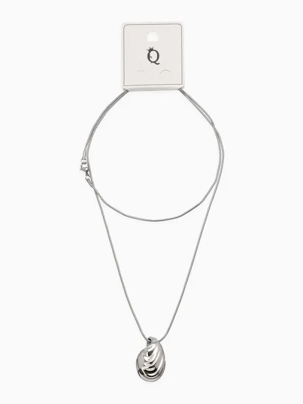 Кулон на цепочке &laquo;Ракушка&raquo;, 75 см, цвет серебро