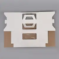 Коробка под торт 2 окна, с ручками, белая, 24&times;24&times;20 см