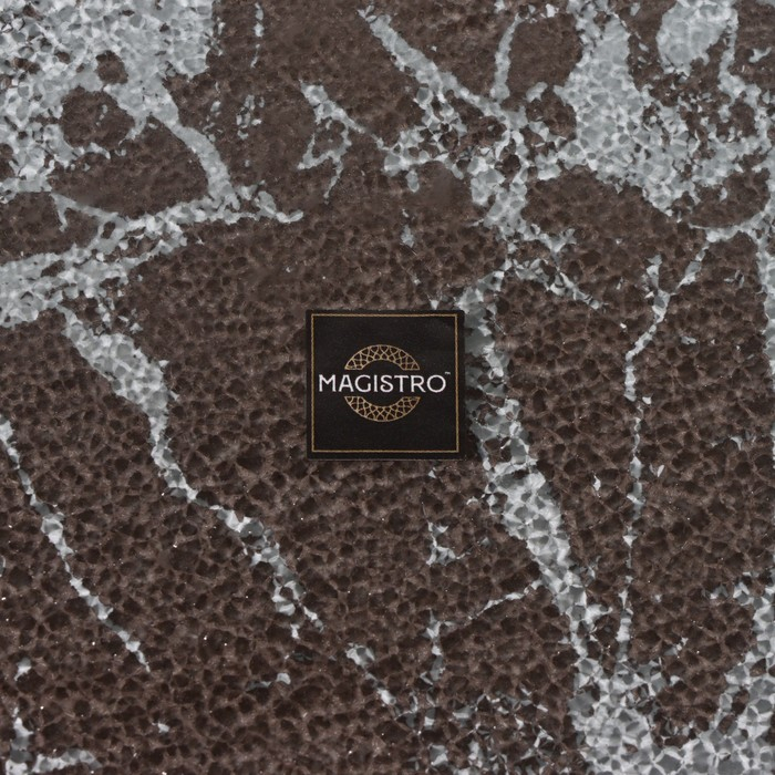 Блюдо стеклянное сервировочное Magistro «Мрамор», 23,5×11×0,8 см, цвет чёрный