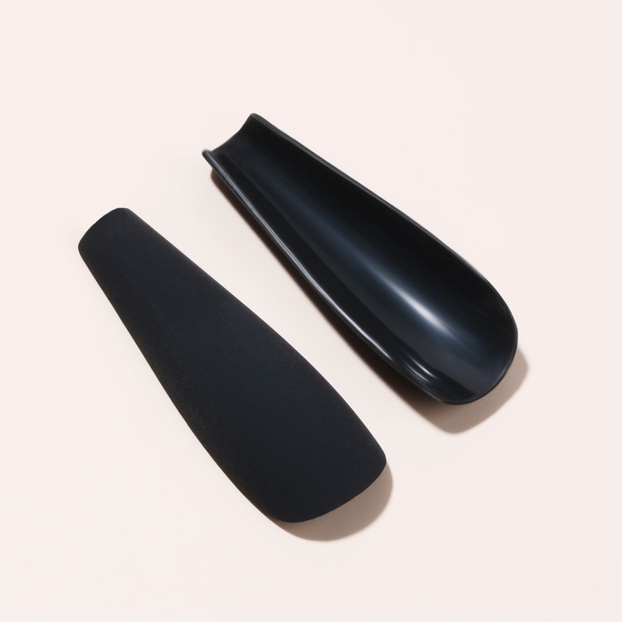 Накладные ногти, 24 шт, форма балерина, цвет матовый чёрный