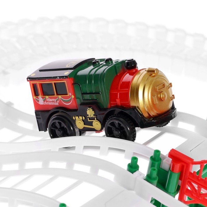 Железная дорога «Новогоднее приключение», с фигурками, 125 деталей Железная дорога «Новогоднее приключение», с фигурками, 125 деталей